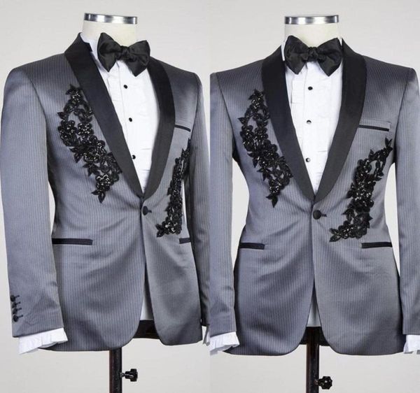 2020 silver grey mens wedding tuxedos lace appliqued pinstripe single jacket one button groom8890066, Black
2020 silver grey mens wedding tuxedos lace appliqued pinstripe single jacket one button groom8890066, Black