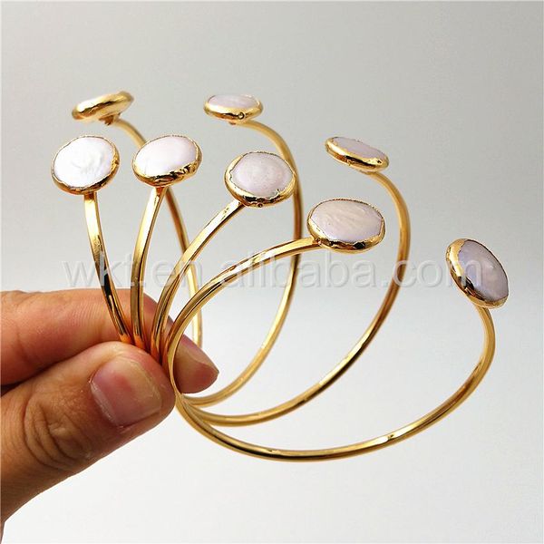 bangle wtb272 new design double pearl bracelet for women jewelry gift natural pearl with 24k gold electroplated adjustable bracelets, Black
bangle wtb272 new design double pearl bracelet for women jewelry gift natural pearl with 24k gold electroplated adjustable bracelets, Black