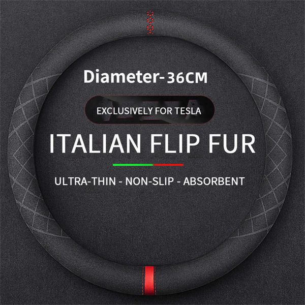 covers for tesla car suede leather steering wheel cover 36/38cm anti-slip breathable general-purpose calibration mark auto accessories g2305
covers for tesla car suede leather steering wheel cover 36/38cm anti-slip breathable general-purpose calibration mark auto accessories g2305