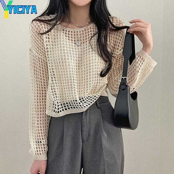 yiciya women's t shirts women v-neck knitted tank round neck hollow out perspective loose long sleeve t-shirt 2023 summer tide set, White
yiciya women's t shirts women v-neck knitted tank round neck hollow out perspective loose long sleeve t-shirt 2023 summer tide set, White