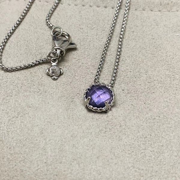 necklace dy luxury designer twisted women's fashion versatile twisted necklace jewelry gold plated round amethyst pendant necklace, Silver
necklace dy luxury designer twisted women's fashion versatile twisted necklace jewelry gold plated round amethyst pendant necklace, Silver