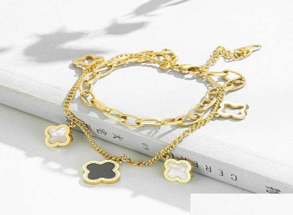 charm bracelets classic design four leaf clover stainless steel bracelet lucky women gift jewelry drop delivery dhe1f5752038, Golden;silver
charm bracelets classic design four leaf clover stainless steel bracelet lucky women gift jewelry drop delivery dhe1f5752038, Golden;silver