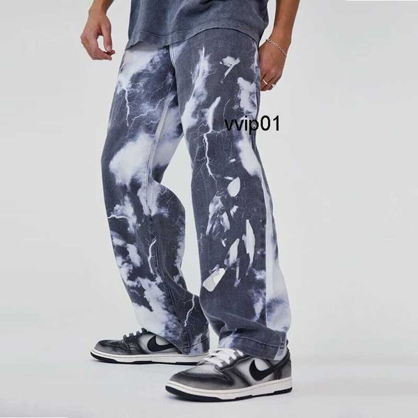men's jeans trendy high street wash tie dye printed denim pants men's hip hop wide leg straight tube daddy pants, Blue
men's jeans trendy high street wash tie dye printed denim pants men's hip hop wide leg straight tube daddy pants, Blue