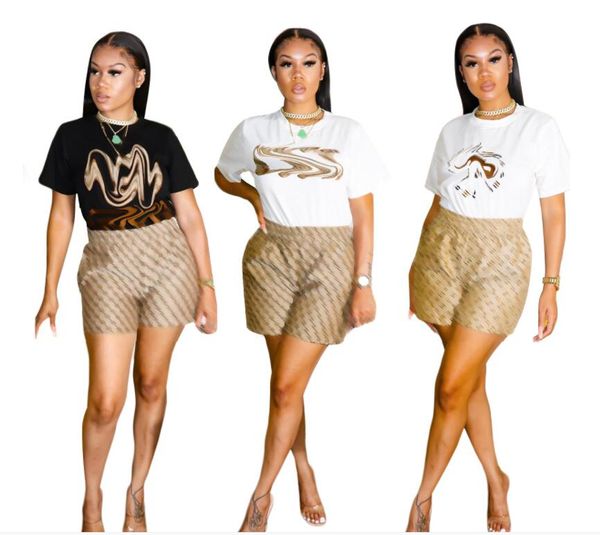 brand women letter tracksuits summer 2 piece sets short sleeve t-shirt shorts fashion sports suit crew neck outfits pullover jogging suit, Gray
brand women letter tracksuits summer 2 piece sets short sleeve t-shirt shorts fashion sports suit crew neck outfits pullover jogging suit, Gray