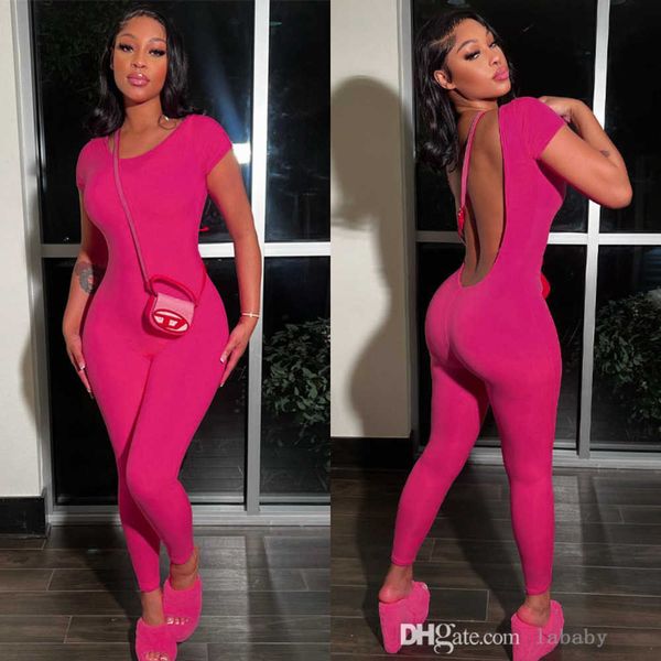 2023 fitness backless womens jumpsuit short sleeve casual bodysuit sporty activity skinny solid color streetwear stretch workout overalls ju, Black;white
2023 fitness backless womens jumpsuit short sleeve casual bodysuit sporty activity skinny solid color streetwear stretch workout overalls ju, Black;white