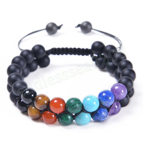 7 chakra natural stone yoga meditation bracelet tiger eye crystal beaded double layer bracelets health care jewelry for homme, Golden;silver
7 chakra natural stone yoga meditation bracelet tiger eye crystal beaded double layer bracelets health care jewelry for homme, Golden;silver