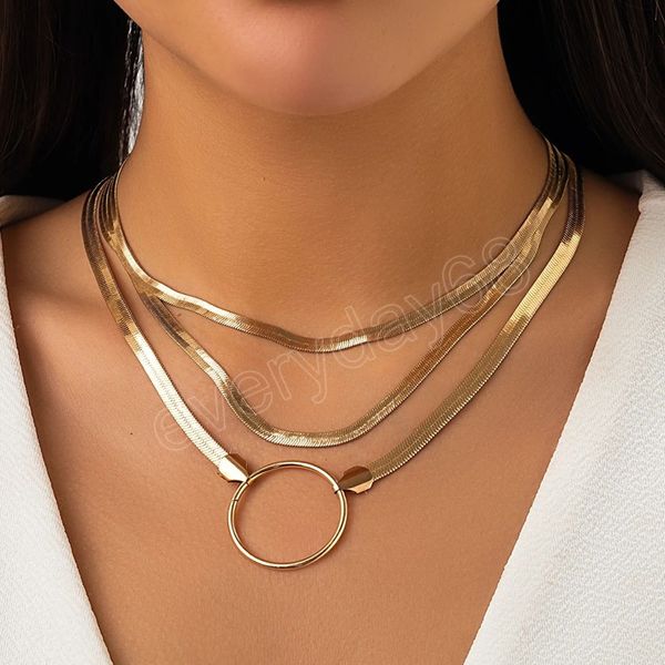 3pcs/set vintage flat chain necklace for women punk geometric round pendant choker jewelry, Silver
3pcs/set vintage flat chain necklace for women punk geometric round pendant choker jewelry, Silver