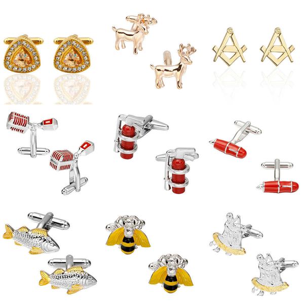 cuff links men's luxury shirt brand guitar/fish/dancer/deer/knot cufflinks jewelry g220525, Silver
cuff links men's luxury shirt brand guitar/fish/dancer/deer/knot cufflinks jewelry g220525, Silver