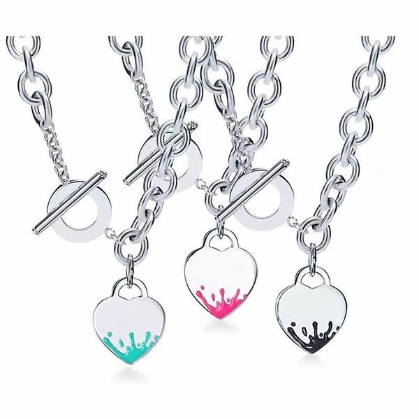 oil dripping love necklace, european and american women's peach heart necklace, luxury jewelry, girl's holiday gift with box, Silver
oil dripping love necklace, european and american women's peach heart necklace, luxury jewelry, girl's holiday gift with box, Silver