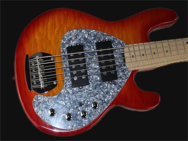 custom shop ernie ball stingray black flame maple 5 strings electric bass guitar active wires & 9v battery, white pe
custom shop ernie ball stingray black flame maple 5 strings electric bass guitar active wires & 9v battery, white pe