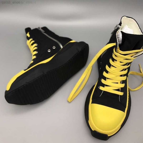 high rick street men's soled boots canvas couple's shoes black and yellow lace-up shoe streetwear owens rubber shoes men women cas
high rick street men's soled boots canvas couple's shoes black and yellow lace-up shoe streetwear owens rubber shoes men women cas