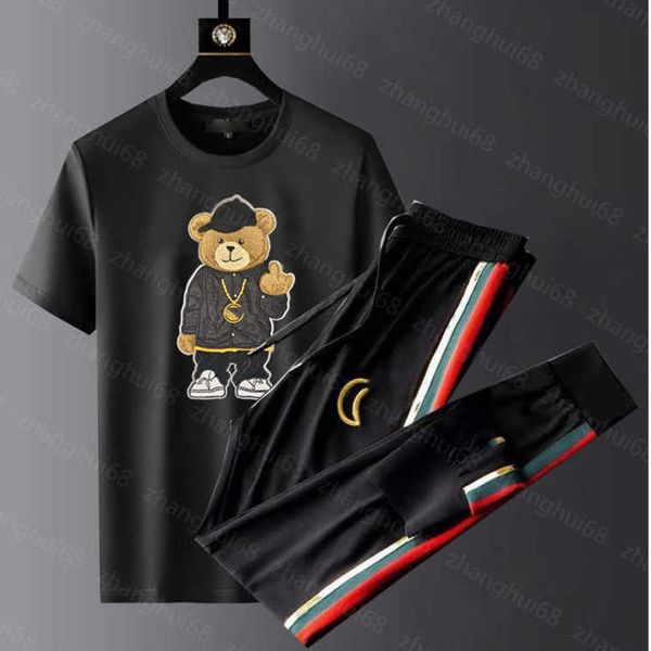 23ss mens tracksuit mens designer tracksuit round neck pure cotton bear logo embroidery short sleeve t-shirt red blue ribbon stitching pants, Gray
23ss mens tracksuit mens designer tracksuit round neck pure cotton bear logo embroidery short sleeve t-shirt red blue ribbon stitching pants, Gray