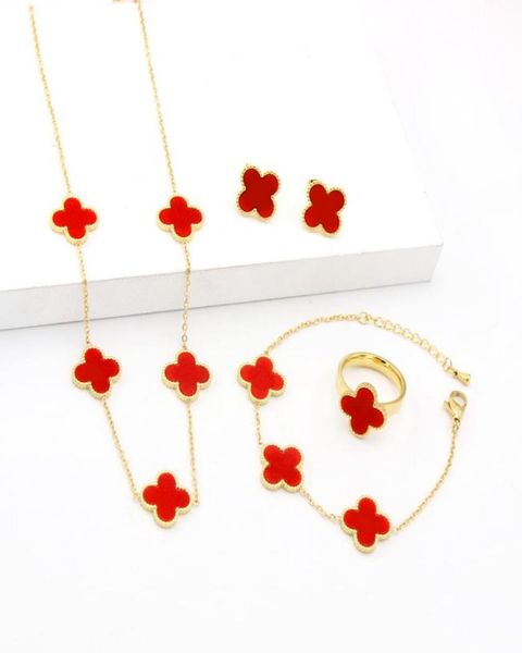 ladies clover charm bracelets necklace earring ring set for women3683131, Silver
ladies clover charm bracelets necklace earring ring set for women3683131, Silver