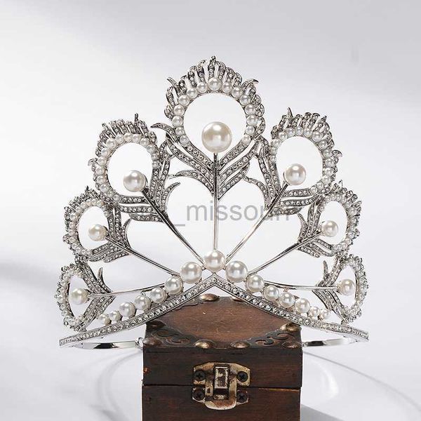 other fashion accessories luxury miss universe crown round wedding crystal pearl crowns peacock feather tiaras rhinestone pageant diadem cz, Silver
other fashion accessories luxury miss universe crown round wedding crystal pearl crowns peacock feather tiaras rhinestone pageant diadem cz, Silver