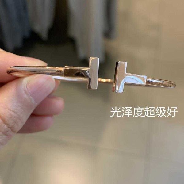 factory designer t bangle s925 sterling silver bracelet womens double t opening adjustable white fritillaria plating 18k rose gold white gol, Black
factory designer t bangle s925 sterling silver bracelet womens double t opening adjustable white fritillaria plating 18k rose gold white gol, Black