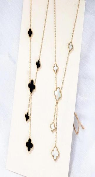 double side clover pendant necklace white black red flower jewelry for women gift7757012, Silver
double side clover pendant necklace white black red flower jewelry for women gift7757012, Silver