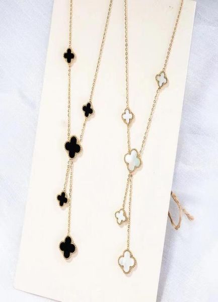 double side clover pendant necklace white black red flower jewelry for women gift4829388, Silver
double side clover pendant necklace white black red flower jewelry for women gift4829388, Silver