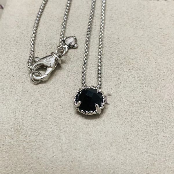necklace dy luxury designer twisted women's fashion versatile twisted necklace jewelry gold plated round black onxy pendant necklace, Silver
necklace dy luxury designer twisted women's fashion versatile twisted necklace jewelry gold plated round black onxy pendant necklace, Silver