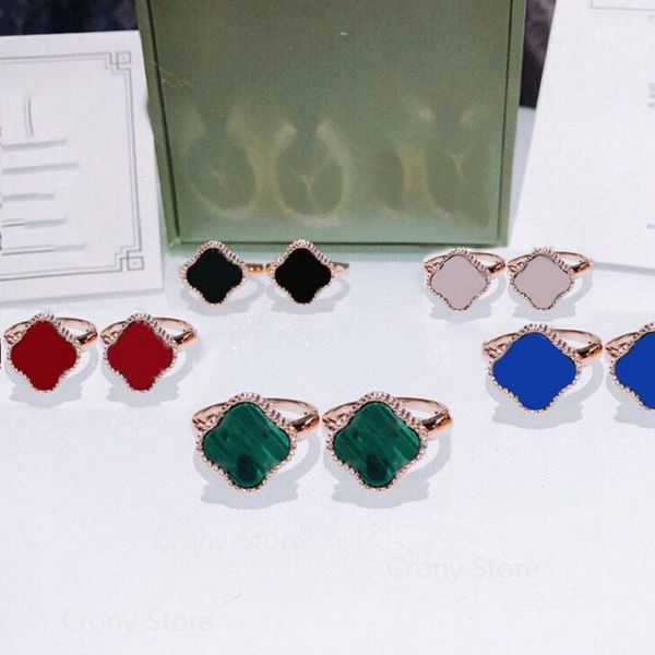 luxurys brand van classic 4/four leaf clover charm ring designer 18k gold shell for girl wedding mother' day fashion jewelry women luck, Golden;silver
luxurys brand van classic 4/four leaf clover charm ring designer 18k gold shell for girl wedding mother' day fashion jewelry women luck, Golden;silver