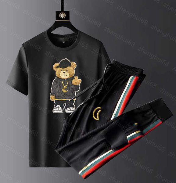 23ss mens tracksuit mens designer tracksuit round neck pure cotton bear logo embroidery short sleeve t-shirt red blue ribbon stitching pants, Gray
23ss mens tracksuit mens designer tracksuit round neck pure cotton bear logo embroidery short sleeve t-shirt red blue ribbon stitching pants, Gray