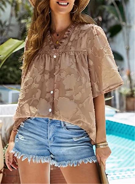 womens v neck babydoll summer 3/4 bell sleeve lace blouse 2023 ruffle oversize shirts, White
womens v neck babydoll summer 3/4 bell sleeve lace blouse 2023 ruffle oversize shirts, White