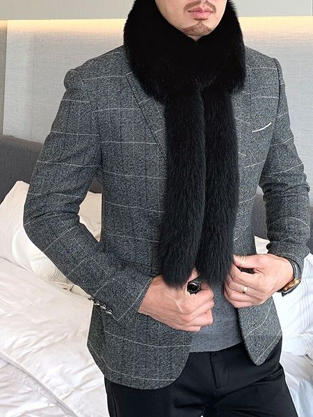 men's real fox fur scarf winter warm neckerchief shawl wraps tassel black, Blue;gray
men's real fox fur scarf winter warm neckerchief shawl wraps tassel black, Blue;gray