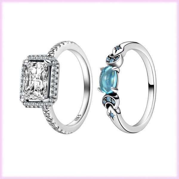 925 sterling silver pandora ring stack wearing princess rectangular bright halo ring female niche design sense fashion jewelry accessories d, Golden;silver
925 sterling silver pandora ring stack wearing princess rectangular bright halo ring female niche design sense fashion jewelry accessories d, Golden;silver