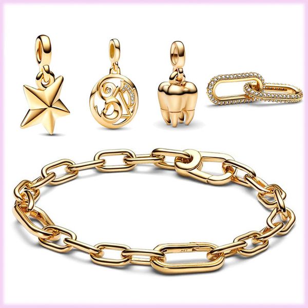 925 sterling silver pandora charm gold pavi dual link series conforms to primitive me bracelet female jewelry diy fashion accessories delive, Bronze;silver
925 sterling silver pandora charm gold pavi dual link series conforms to primitive me bracelet female jewelry diy fashion accessories delive, Bronze;silver
