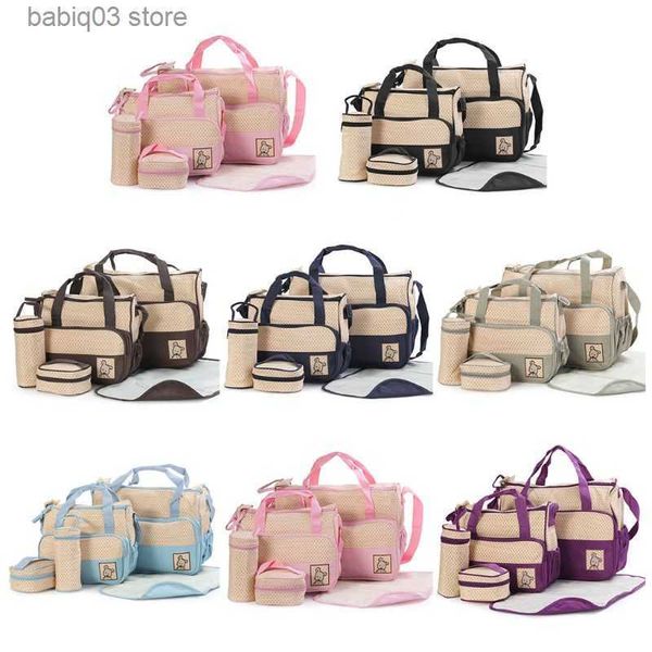 diaper bags 5 pcs multifunctional set baby changing diaper nappy bag maternity mummy handbag t230525
diaper bags 5 pcs multifunctional set baby changing diaper nappy bag maternity mummy handbag t230525