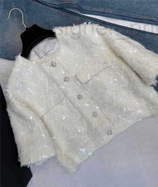 women's wool & blends designer 2023 summer new chic mountain camellia celebrity heavy industry white sequel woven round neck short coat, Black
women's wool & blends designer 2023 summer new chic mountain camellia celebrity heavy industry white sequel woven round neck short coat, Black