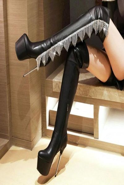 boots bling tassel super high women thigh platform night club shoes side zipper winter heel big size 438831943, Black
boots bling tassel super high women thigh platform night club shoes side zipper winter heel big size 438831943, Black