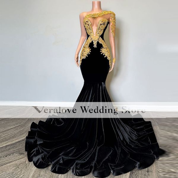 black mermaid prom dresses 2023 one shoulder gold appliques african women gala party gowns vestidos de ocasion formales
black mermaid prom dresses 2023 one shoulder gold appliques african women gala party gowns vestidos de ocasion formales
