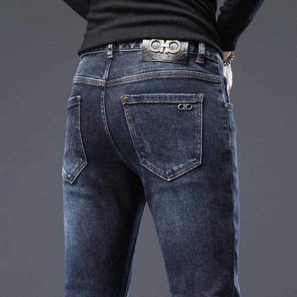 men's jeans autumn trousers cotton straight elastic italy ferraga brand business pants classic winter denim male, Blue
men's jeans autumn trousers cotton straight elastic italy ferraga brand business pants classic winter denim male, Blue