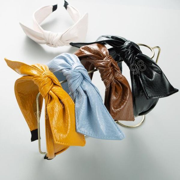 fashion hairband for women solid color pu leather headwear casual big bowknot headband for hair accessories, Slivery;white
fashion hairband for women solid color pu leather headwear casual big bowknot headband for hair accessories, Slivery;white