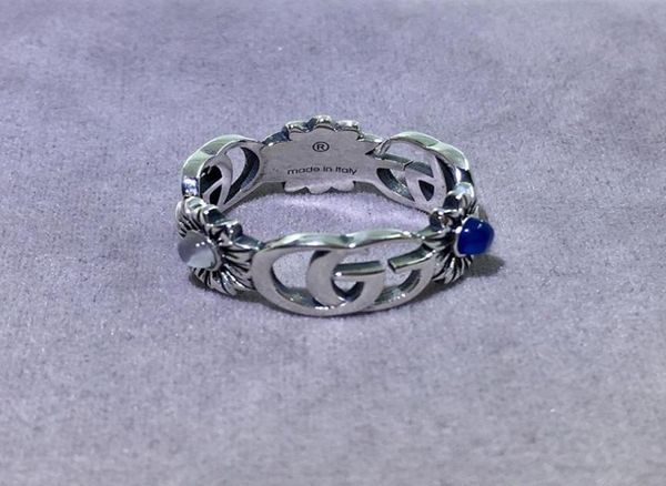 flower resin double wreath carved 925 silver used male and female ring signature deals7239391