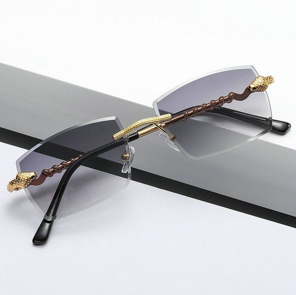 new fashion style rimless serpentine superclear women's sunglass rectangle glasses personality men's beach travel discoloration su, White;black
new fashion style rimless serpentine superclear women's sunglass rectangle glasses personality men's beach travel discoloration su, White;black