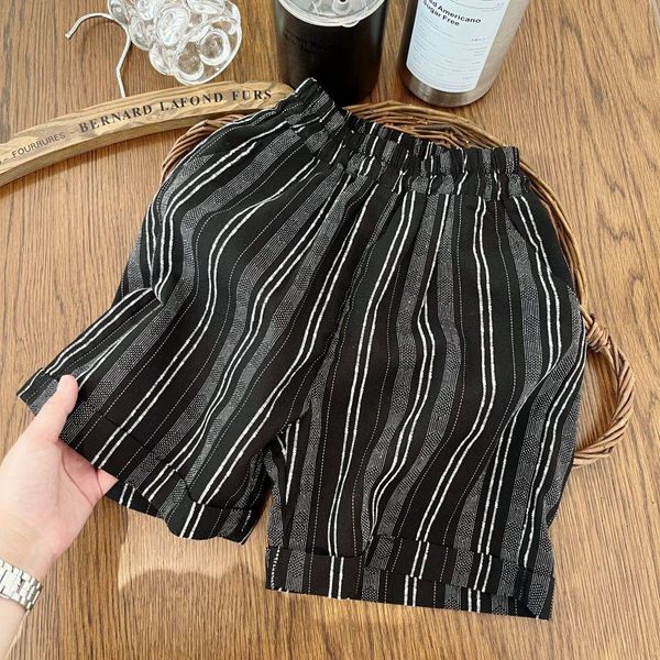 children's shorts summer new korean style men's baby suit pants casual high-quality clothing stripe design elastic waist loose fas, Black
children's shorts summer new korean style men's baby suit pants casual high-quality clothing stripe design elastic waist loose fas, Black