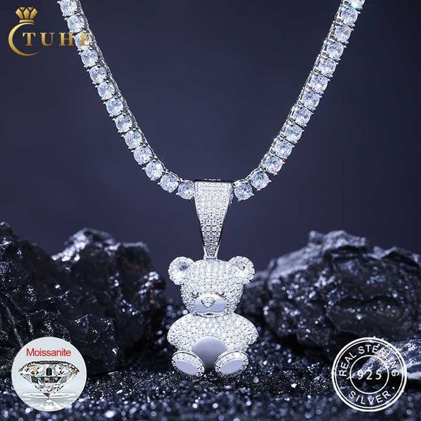 wholesale hip hop jewelry 925 sterling silver pass diamond tester vvs moissanite iced out cute teddy bear pendant necklace
wholesale hip hop jewelry 925 sterling silver pass diamond tester vvs moissanite iced out cute teddy bear pendant necklace