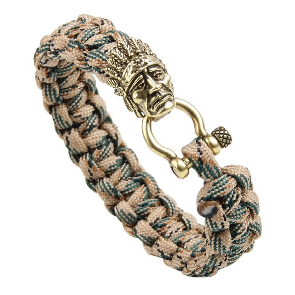antique indian chief skull charm bracelet handmade paracord bracelets jewelry for men gift, Golden;silver
antique indian chief skull charm bracelet handmade paracord bracelets jewelry for men gift, Golden;silver