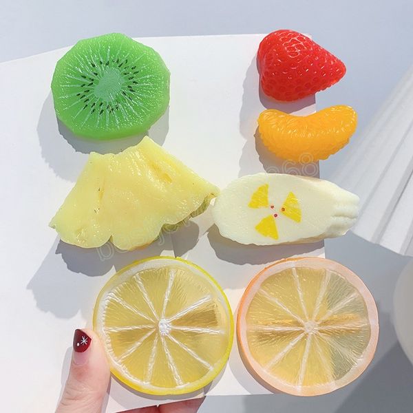 simulation fruit hair clips strawberry lemon hairpin for kids girls women hair accessory side clips barrettes, Golden;silver
