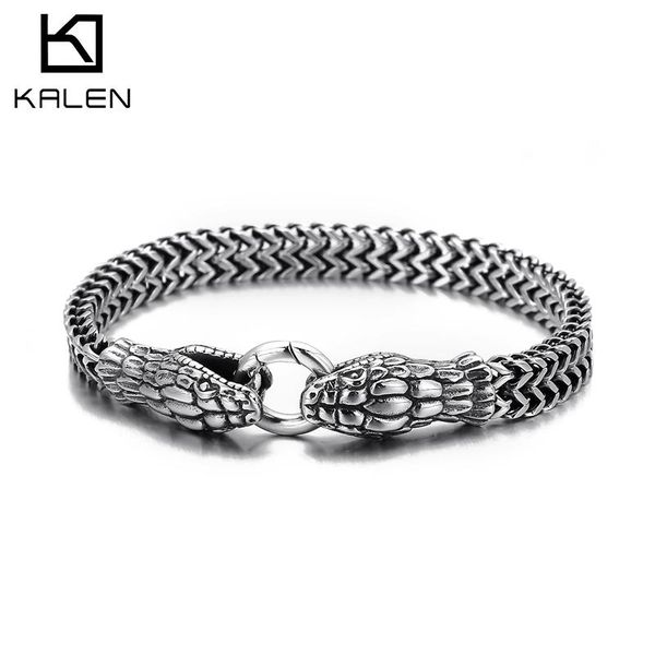 bangle kalen punk snake chain stainless steel men's bracelet simple wristband jewelry as a gift, Black
bangle kalen punk snake chain stainless steel men's bracelet simple wristband jewelry as a gift, Black