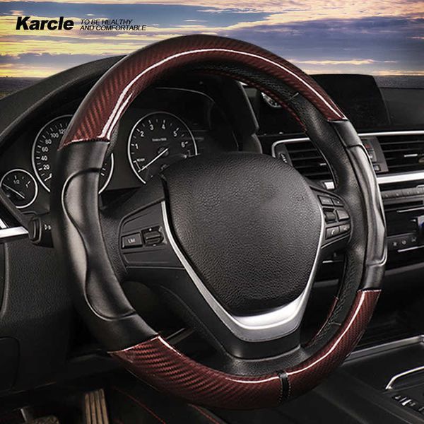 covers karcle carbon fiber leather steering wheel cover auto anti-slip wheel cover protector 15 inch automotive interior accessories g230524
covers karcle carbon fiber leather steering wheel cover auto anti-slip wheel cover protector 15 inch automotive interior accessories g230524