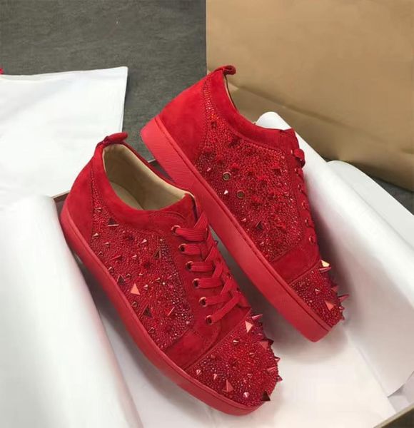 red low cut spikes flats bottom casual shoes men women sneakers suede silver diamond sports trainers with dust bag ssd7470832, Black
red low cut spikes flats bottom casual shoes men women sneakers suede silver diamond sports trainers with dust bag ssd7470832, Black