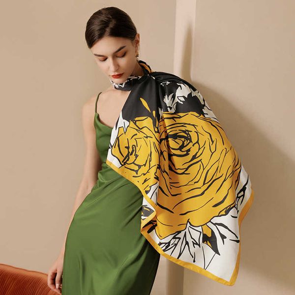 90cm silk scarf women new roses flower print manual hand square scarves spain echarpes foulards femme wrap bandana small hijab 0525, Blue;gray
90cm silk scarf women new roses flower print manual hand square scarves spain echarpes foulards femme wrap bandana small hijab 0525, Blue;gray