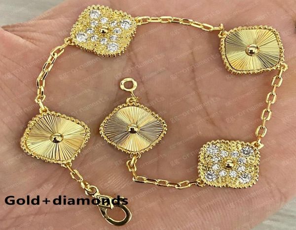 20color fashion classic 4four leaf clover charm bracelets diamond bangle chain 18k gold agate shell motherofpearl for womengir1739854, Golden;silver
20color fashion classic 4four leaf clover charm bracelets diamond bangle chain 18k gold agate shell motherofpearl for womengir1739854, Golden;silver