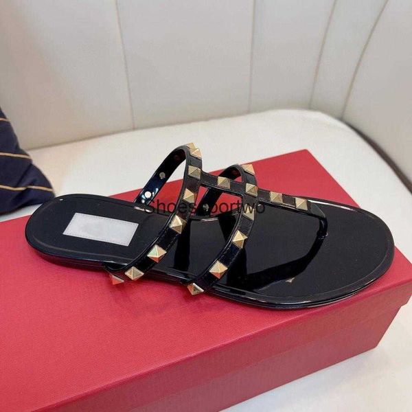 with box luxury brand design women rivets rock women flat slippers stud rubber sandal with box gci, Black
with box luxury brand design women rivets rock women flat slippers stud rubber sandal with box gci, Black