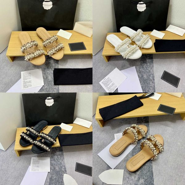 womens flat heels slippers with pearls beading plaid tweed tassels diamond c double buckle sandals slip on slide designer mule luxury beach, Black
womens flat heels slippers with pearls beading plaid tweed tassels diamond c double buckle sandals slip on slide designer mule luxury beach, Black