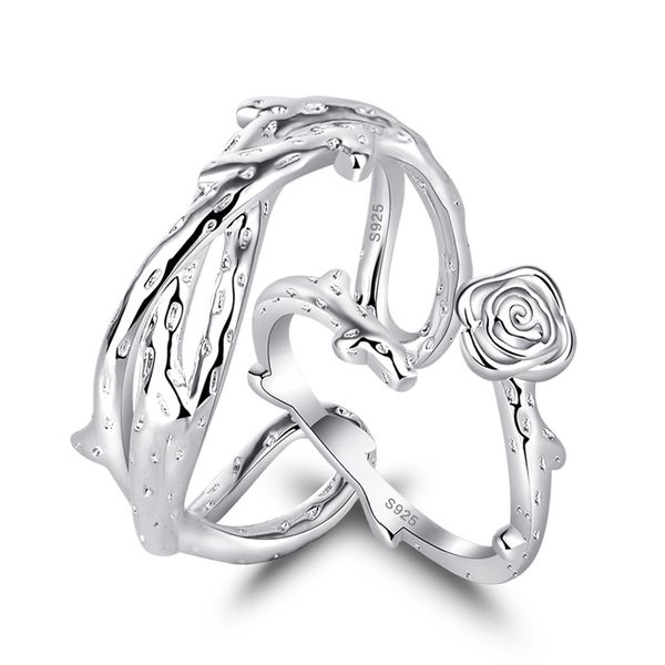 thorns and roses couple ring for men and women, wedding engagement party rings set, Silver
thorns and roses couple ring for men and women, wedding engagement party rings set, Silver