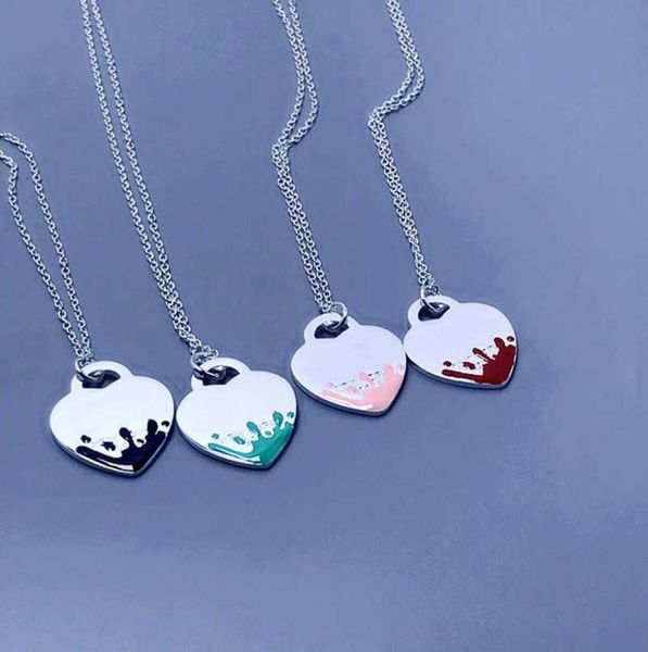 women classic fashion s925 sterling silver blue pink black splash enamel heartshaped necklace luxury brand jewelry gift1761293, Golden;silver
women classic fashion s925 sterling silver blue pink black splash enamel heartshaped necklace luxury brand jewelry gift1761293, Golden;silver