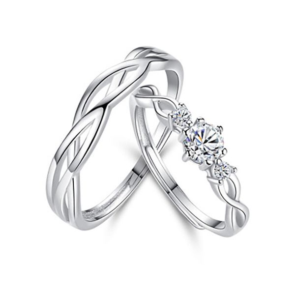 personality intertwined design love couple ring, romantic cz diamond pair ring, Silver
personality intertwined design love couple ring, romantic cz diamond pair ring, Silver